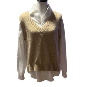 Altar'd State Attached Shirt w/Sweater Vest size M